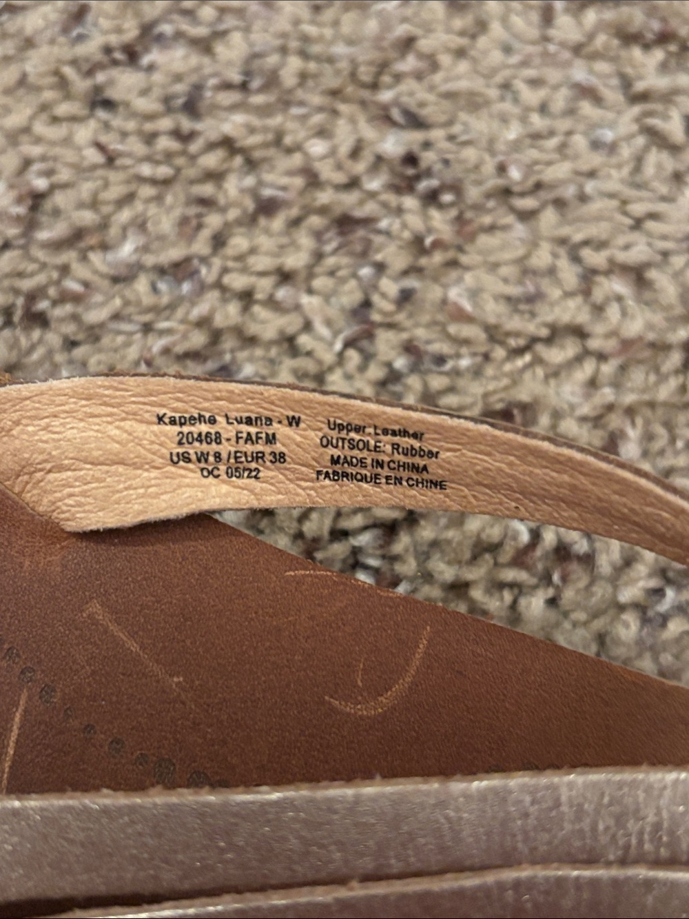 OluKai Women's Brown Footbed Sandals with Metallic Gold Straps - Picture 5 of 5